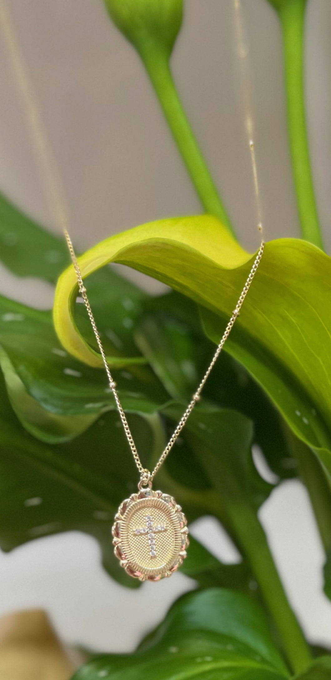 Sterling Silver Gold Tone Cross Pendant