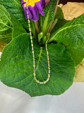 Two tone diamond cut beaded sterling silver necklace