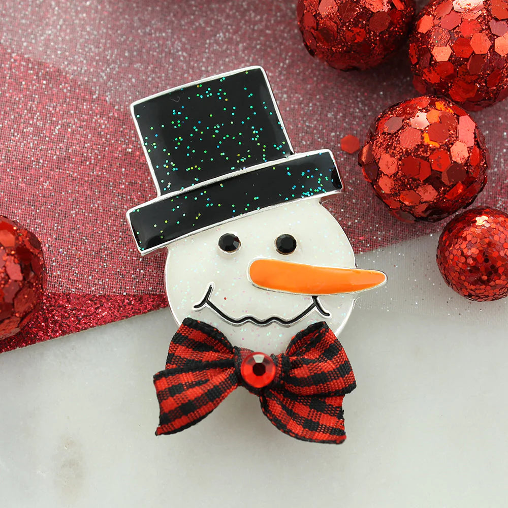 Glittery Snowman Pin/ Pendant