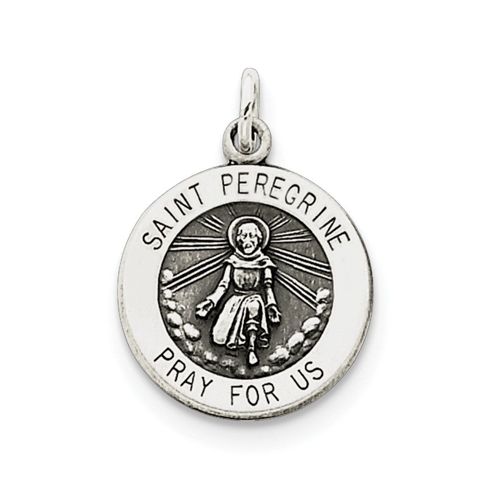 Sterling Silver St. Peregrine Medal with Chain