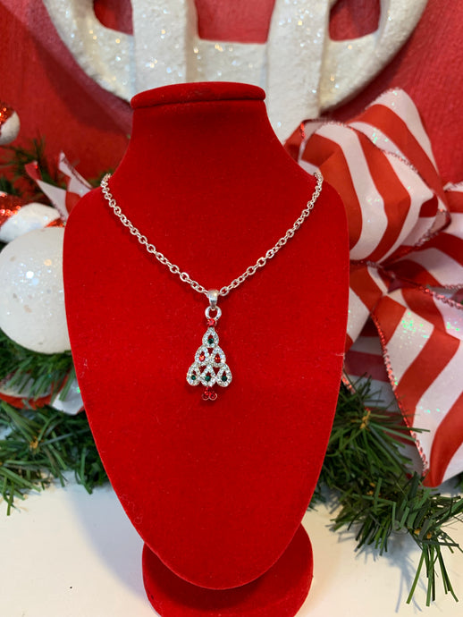Christmas Tree Crystal Necklace