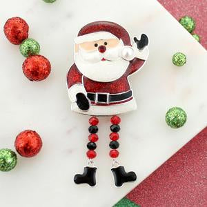 Seasonal Dangle Santa Holiday Pin/Pendant