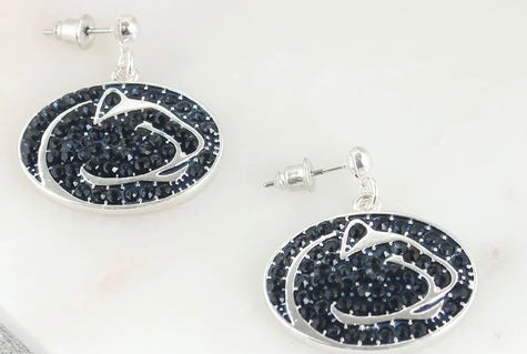 Penn State Crystal Logo Earrings