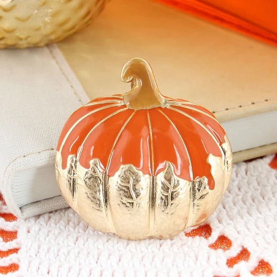 Gold Dipped Pumpkin Pin/Pendant