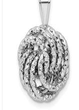 Sterling Silver Rhodium Love Knot necklace