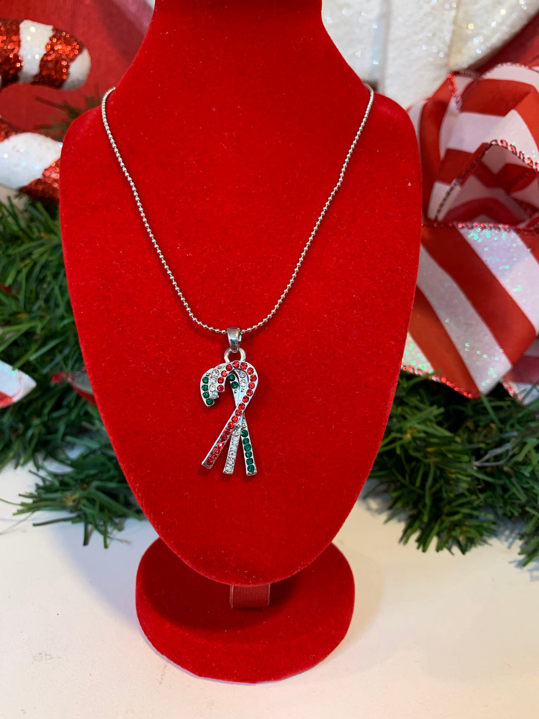 Holiday Candy Cane Necklace