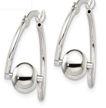 Sterling Silver Beaded Hoop Earrings