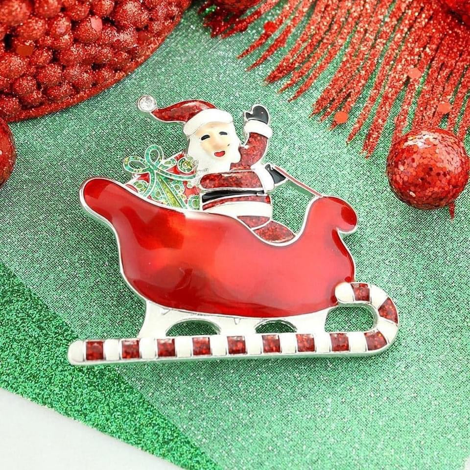 Santa’s sleigh pin/pendant