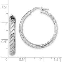 Sterling Silver 5mm Textured Hinged Hoops