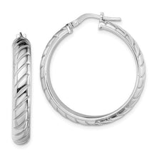 Sterling Silver 5mm Textured Hinged Hoops